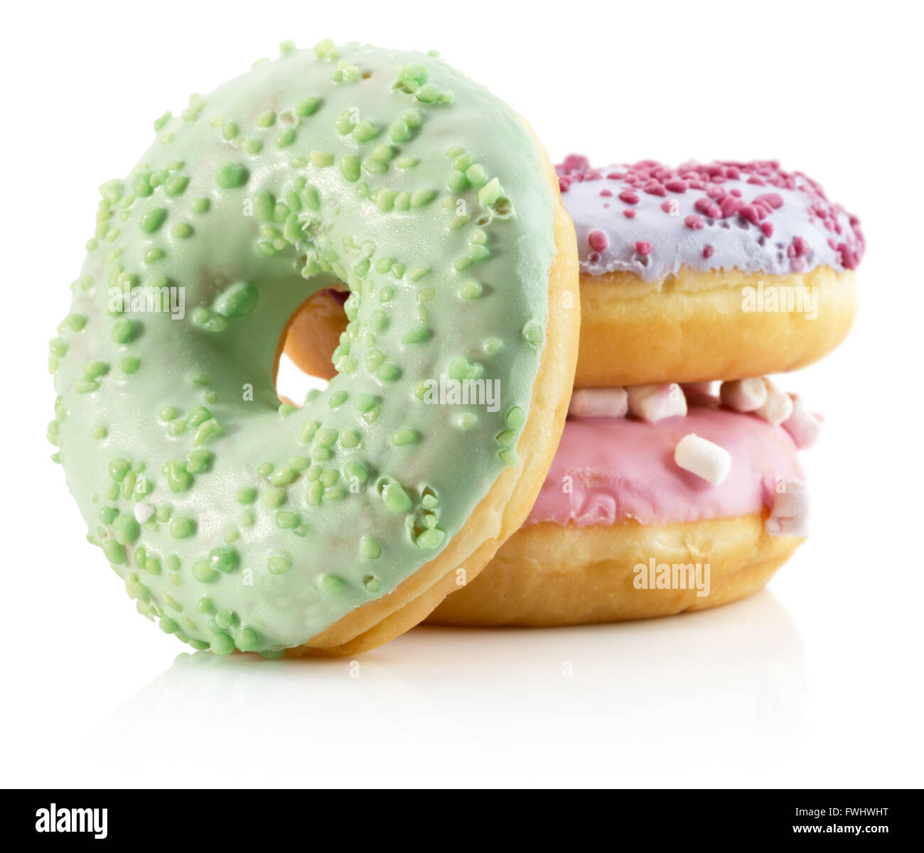 glazed donuts isolated on the white background Stock Photo - Alamy