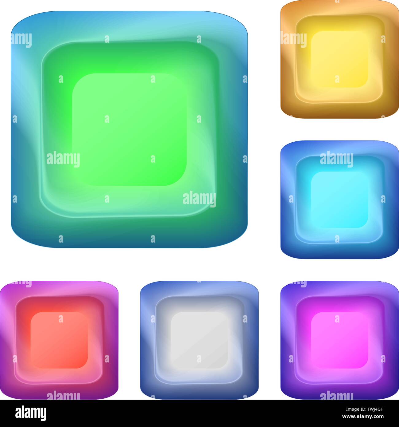 Icons buttons, set Stock Vector Image & Art - Alamy