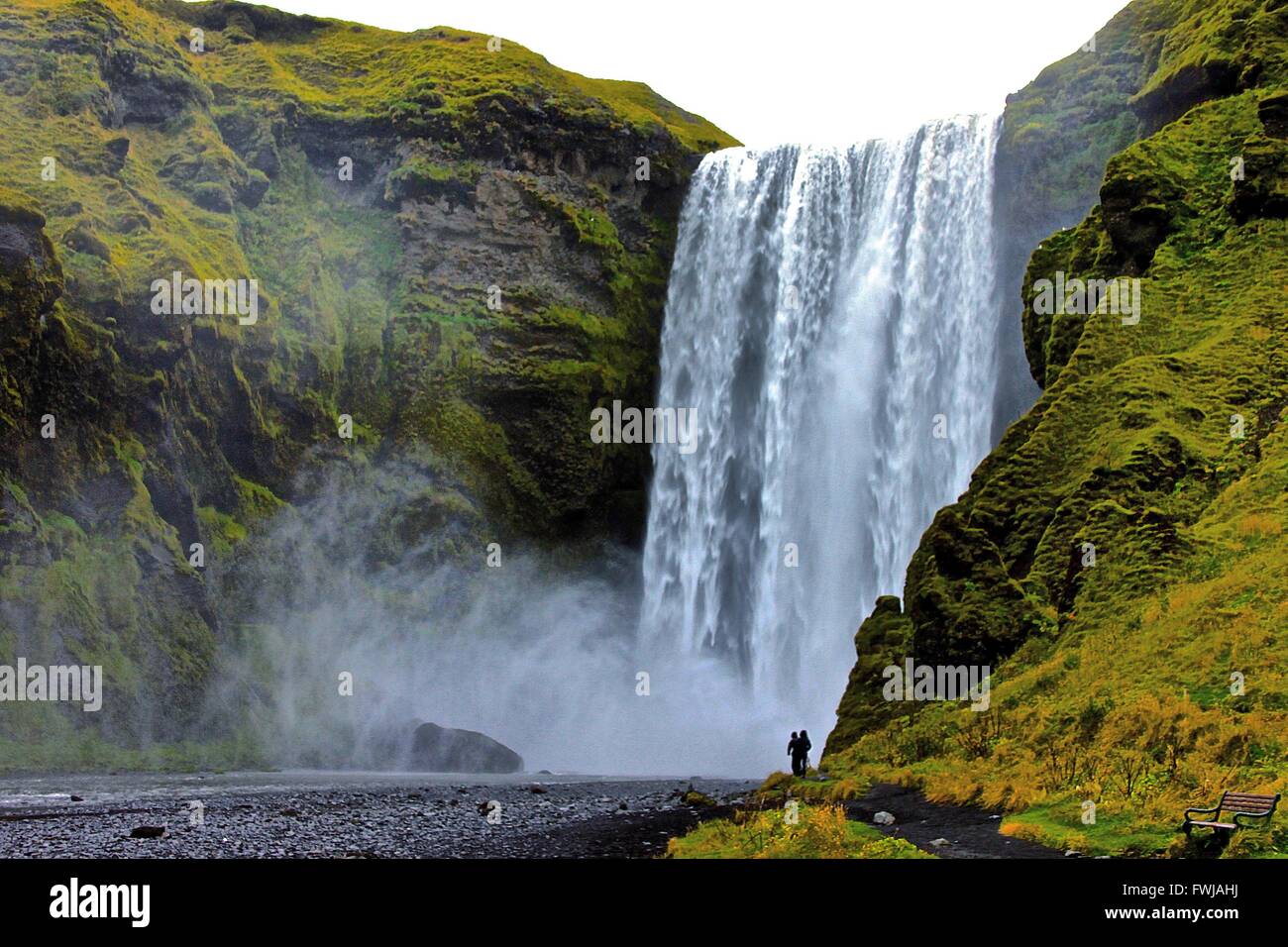 Scenic View Of Skogafoss Waterfall Stock Photo