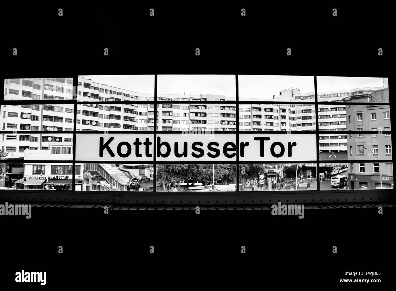 Buildings In City Seen Through Kottbusser Tor Stock Photo