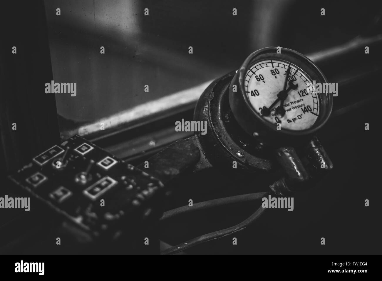 CloseUp Of Train Speedometer Stock Photo Alamy