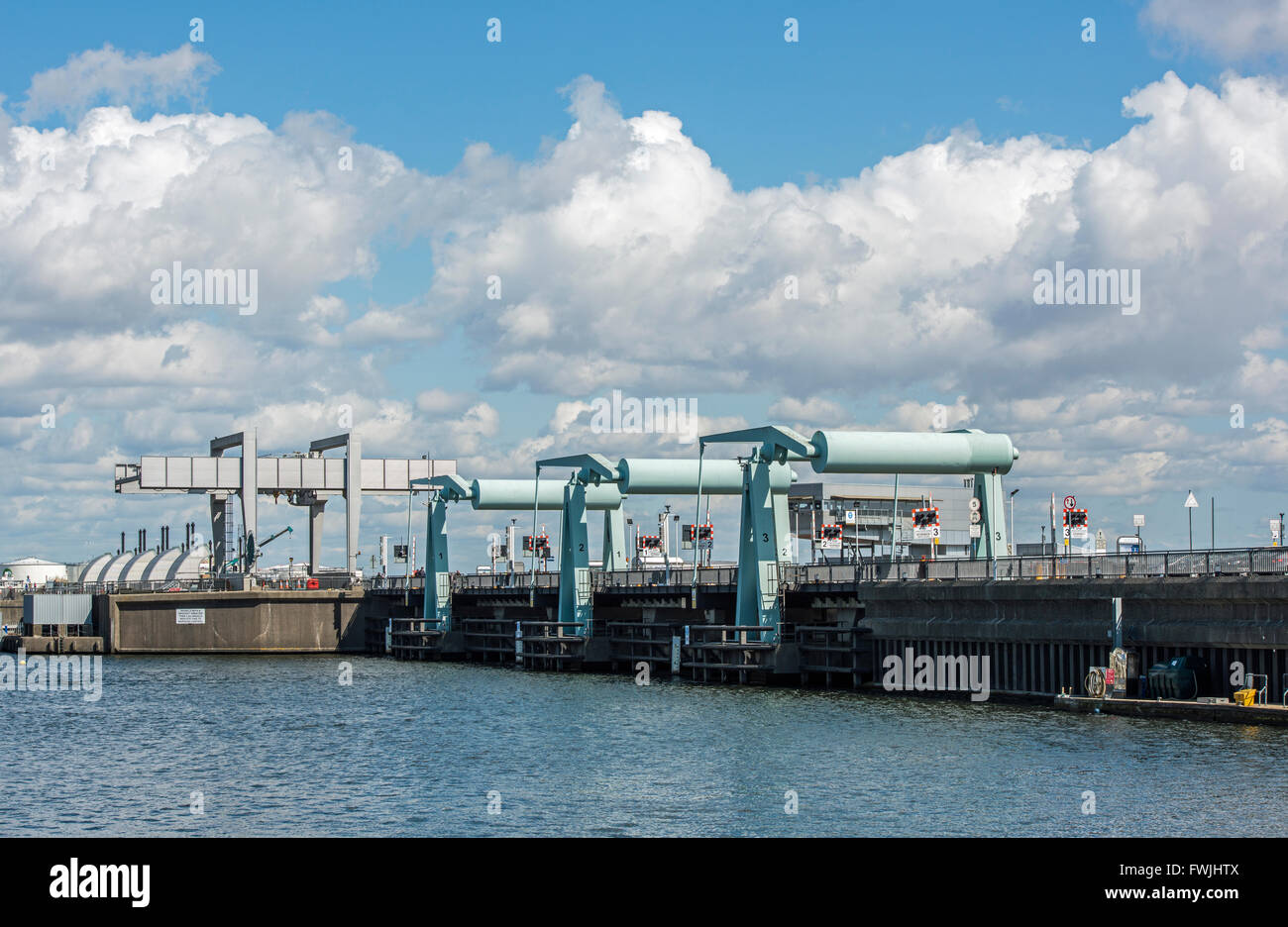 Bascule Bridge Cardiff Bay south Wales on the Cardiff Bay Barrage Stock Photo