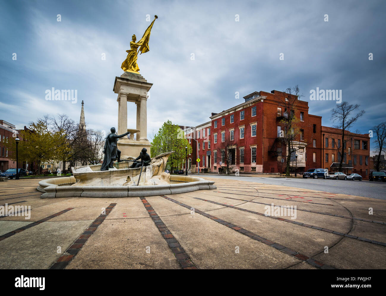 The Francis Scott Key Monument in Bolton Hill, Baltimore, Maryland
