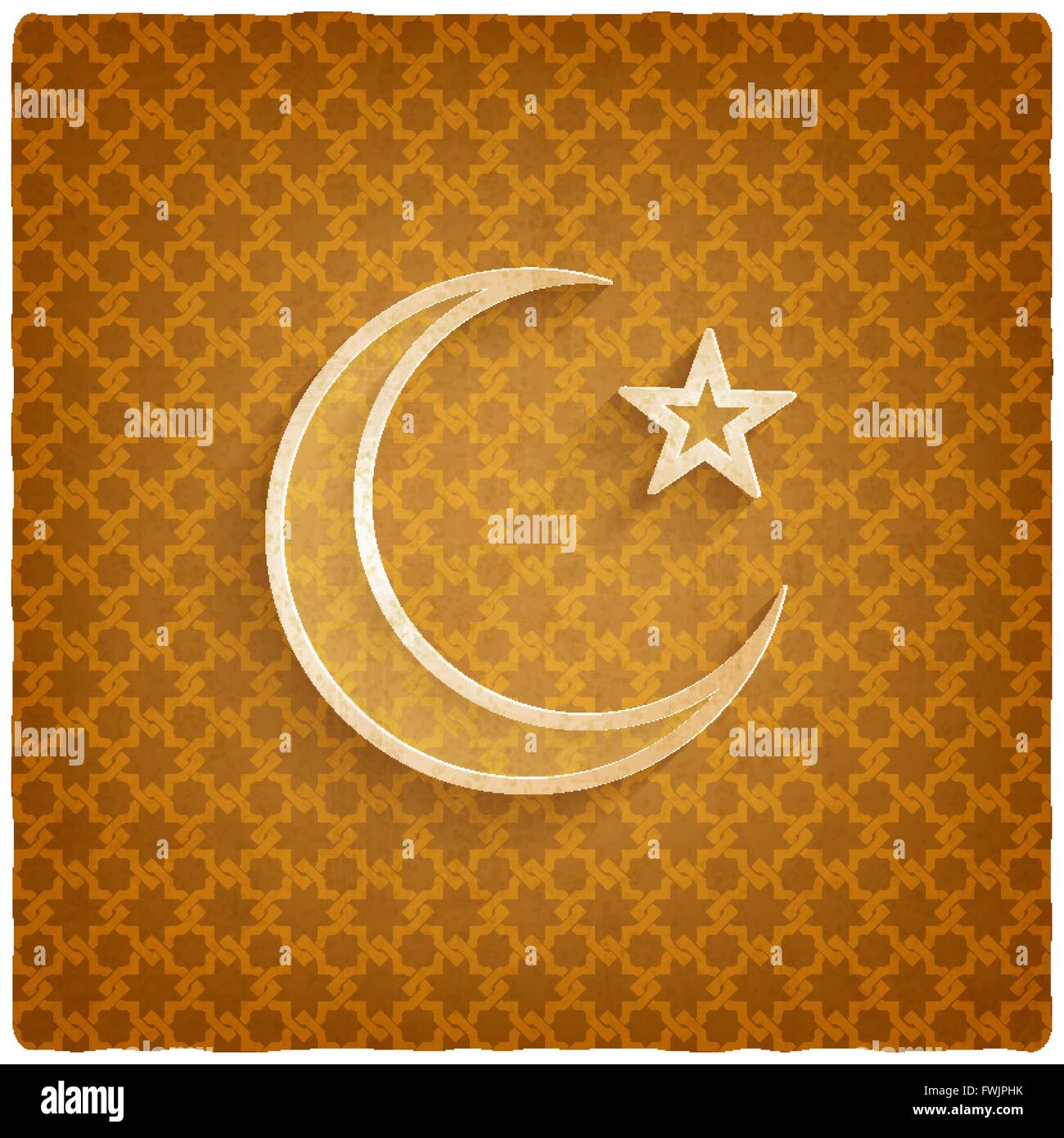 ramadan kareem golden background with crescent moon and star - vector ...