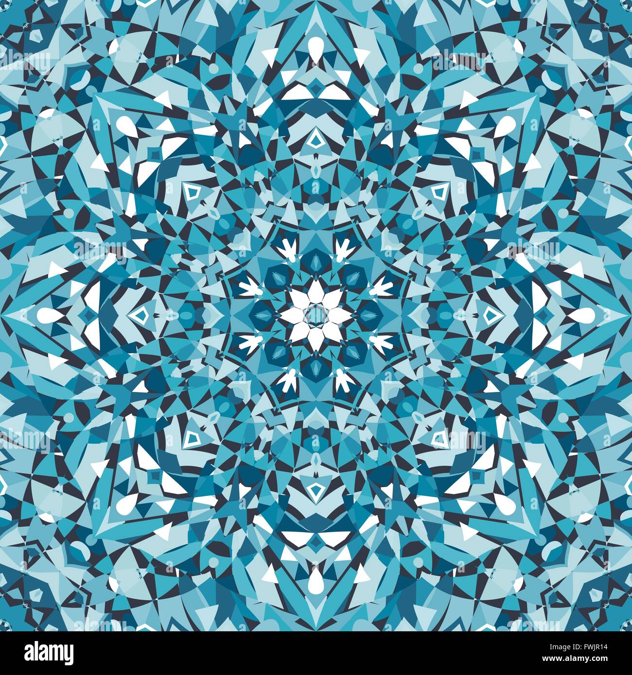 blue circular kaleidoscope pattern. vector illustration - eps 8 Stock ...