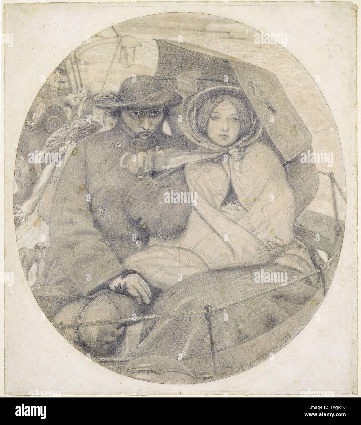 Ford Madox Brown The Last of England Cartoon Birmingham Museum and Art Gallery Stock Photo Ford Madox Brown The Last of England Cartoon Birmingham Museum and Art Gallery Stock Photo
