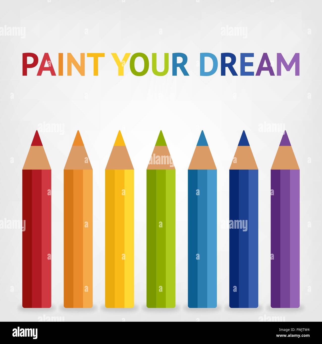 colored rainbow pencils background - vector illustration. eps 10 Stock