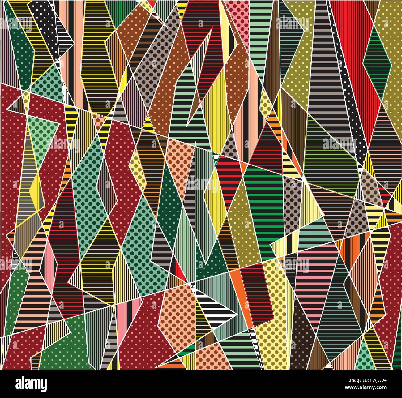 an eyecatching, warm colors, stained glass mosaic with dots and lines Stock Vector Image & Art