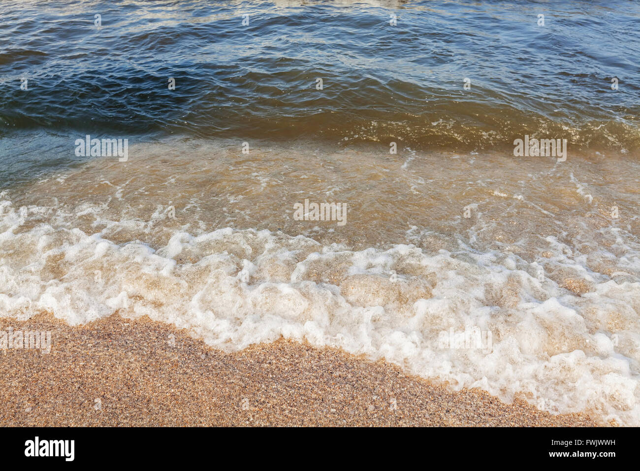 The Black Sea Waves At Shoreline, Romania, East Europe Stock Photo