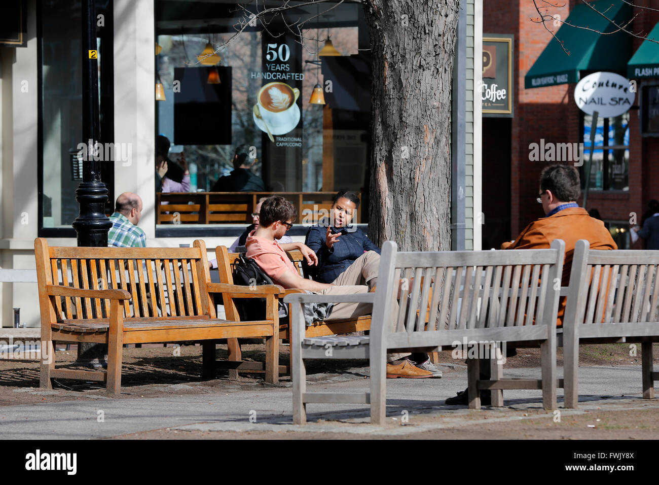 Winthrop Square, Harvard Square, Cambridge, Massachusetts Stock Photo