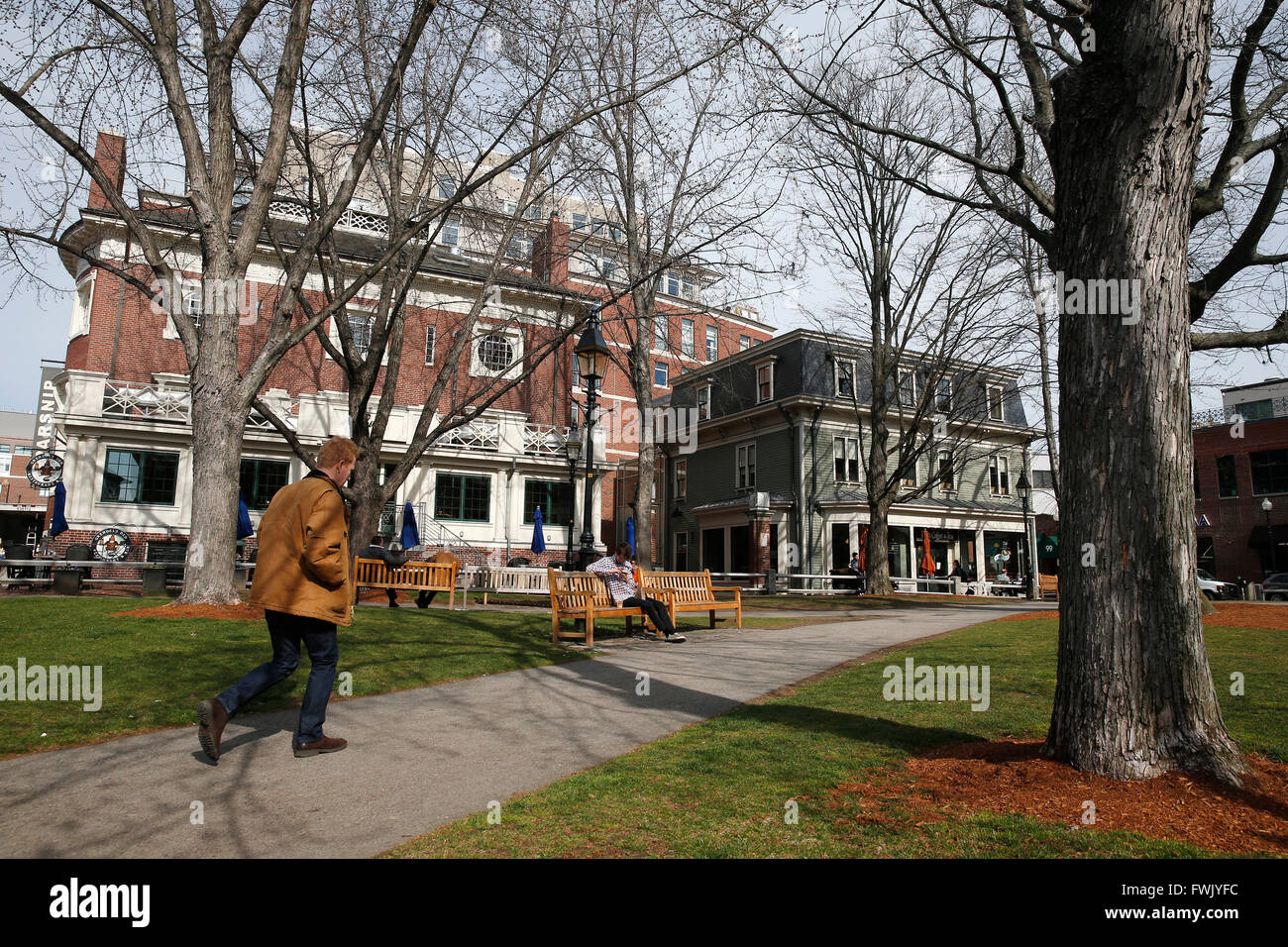 Winthrop Square, Harvard Square, Cambridge, Massachusetts Stock Photo