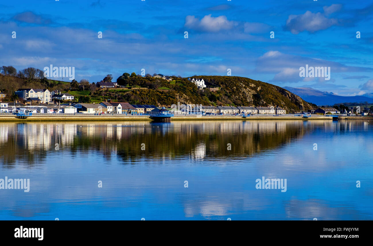 Looking over the harbour at Pwllheli, North Wales, UK Stock Photo Alamy