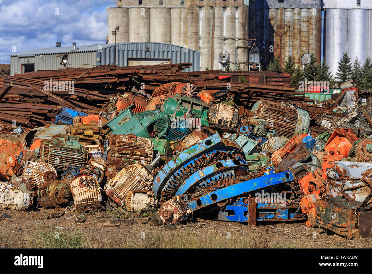 Scrap metal recycling, Thunder Bay, Ontario, Canada. Stock Photo