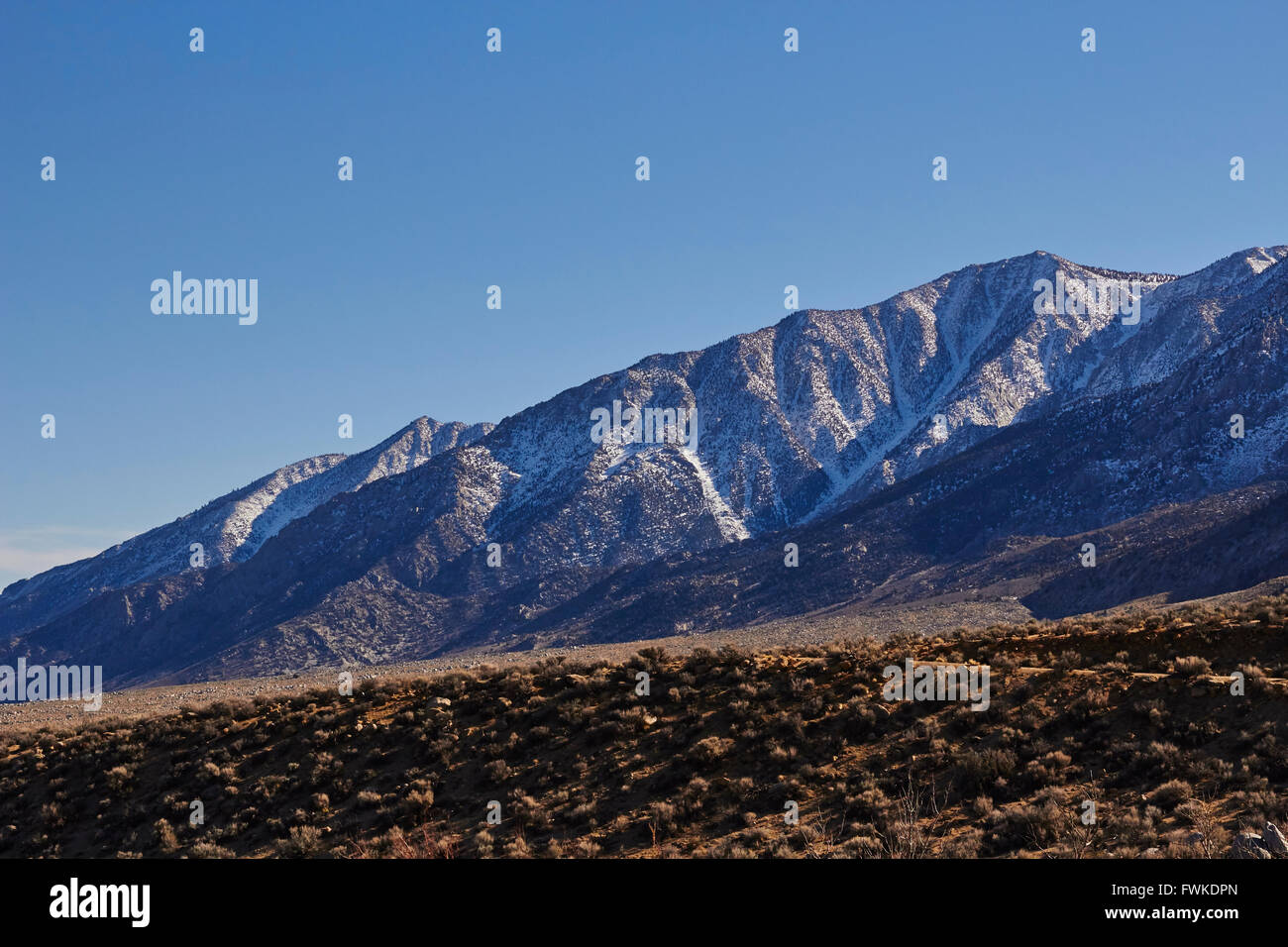 Sierra Nevada Mountains from Lone Pine, California, USA Stock Photo