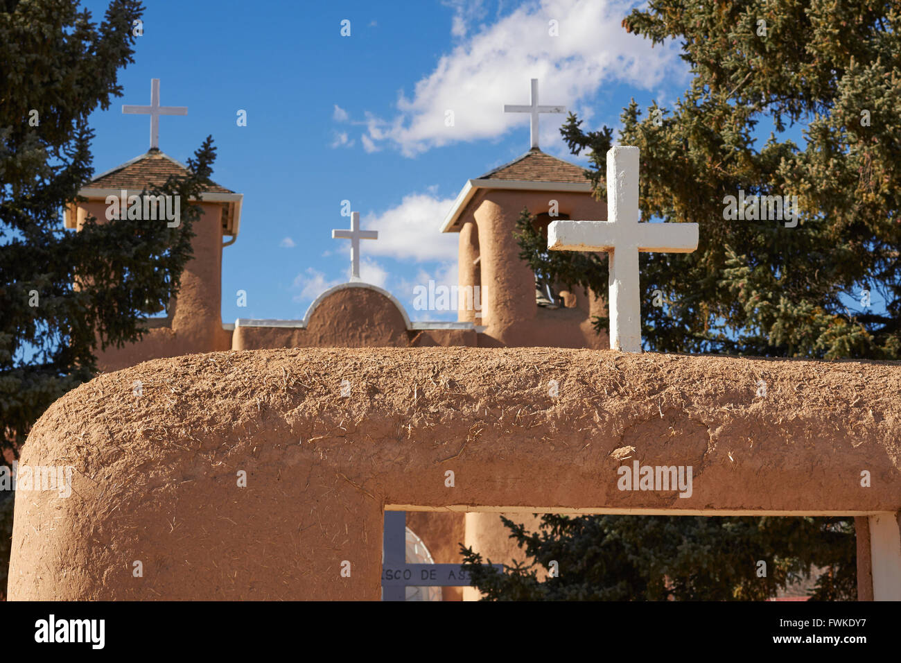 San Francisco de Asis Mission Church, Rancos de Taos Plaza, Taos, New Mexico, USA Stock Photo