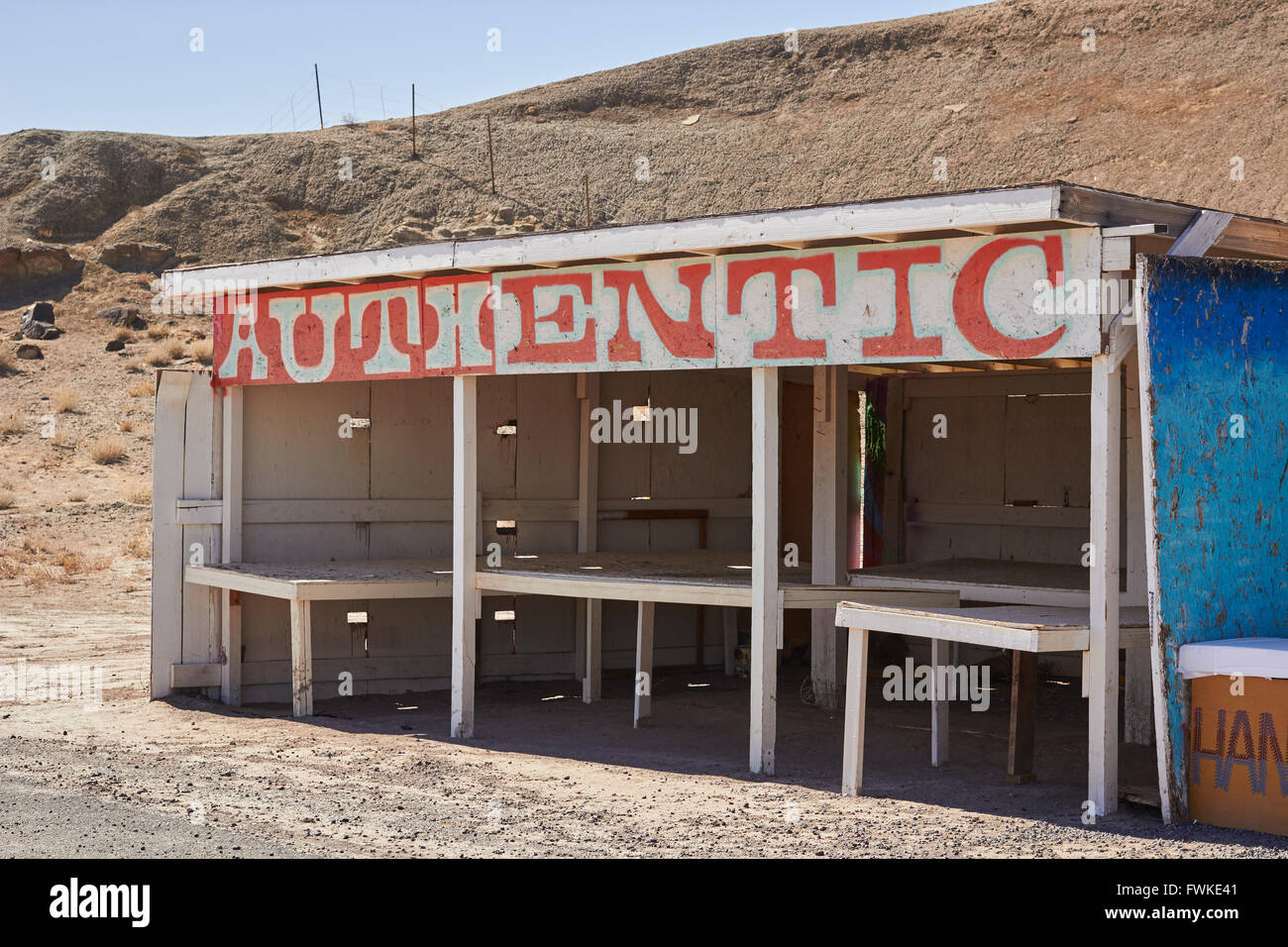 'Authentic' Native American Indian jewelery stand, Navajo Nation, Tuba City, Arizona, USA Stock Photo