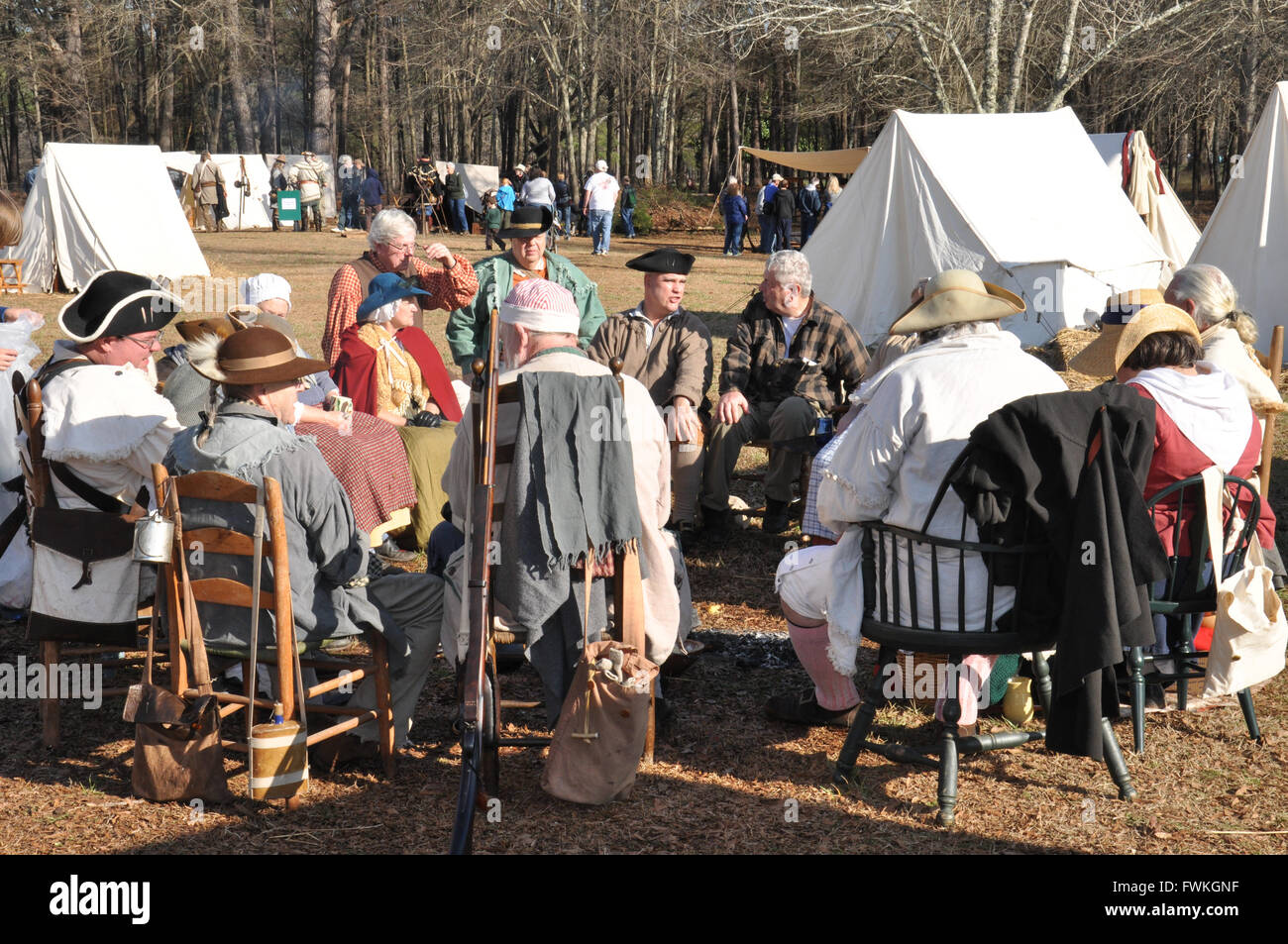 A Reenactment of the Battle of Cowpens in Cowpens,South Carolina Stock
