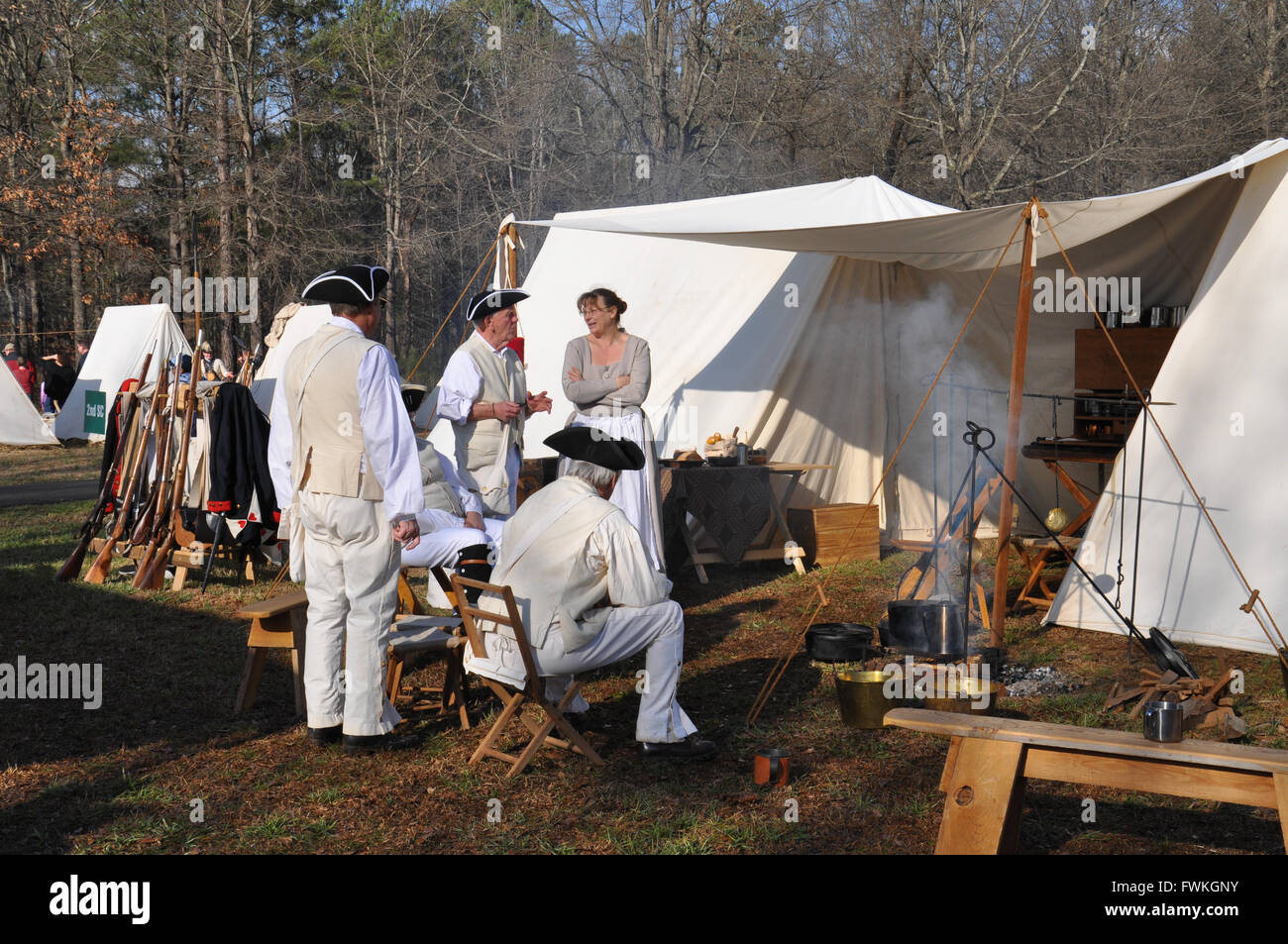 A Reenactment of the Battle of Cowpens in Cowpens,South Carolina Stock