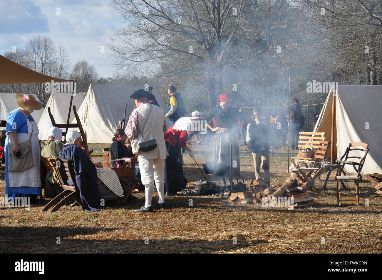 A Reenactment of the Battle of Cowpens in Cowpens,South Carolina Stock