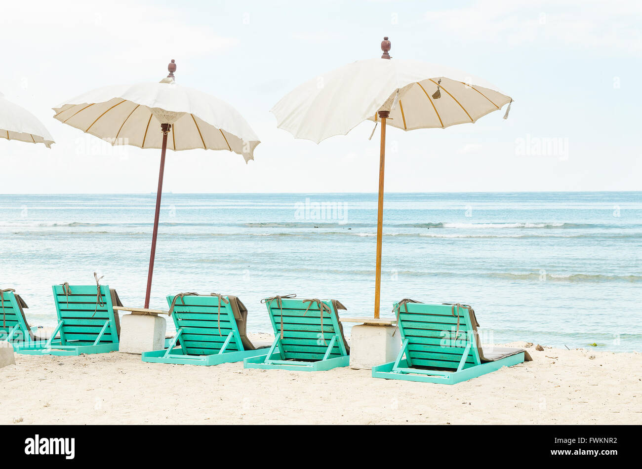 Beach Chairs and Umbrella Stock Photo Alamy