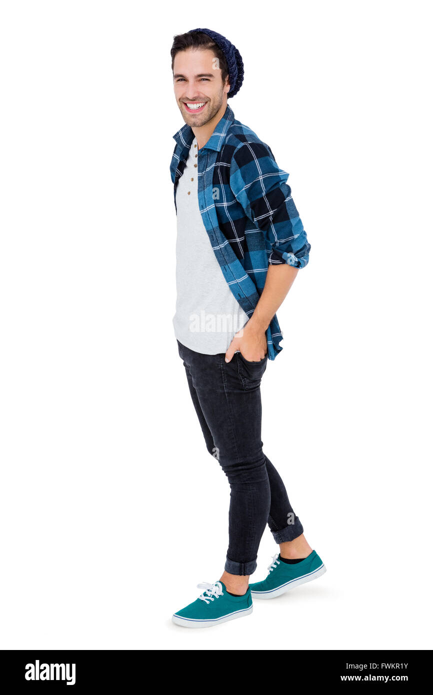 Young man smiling at camera Stock Photo - Alamy