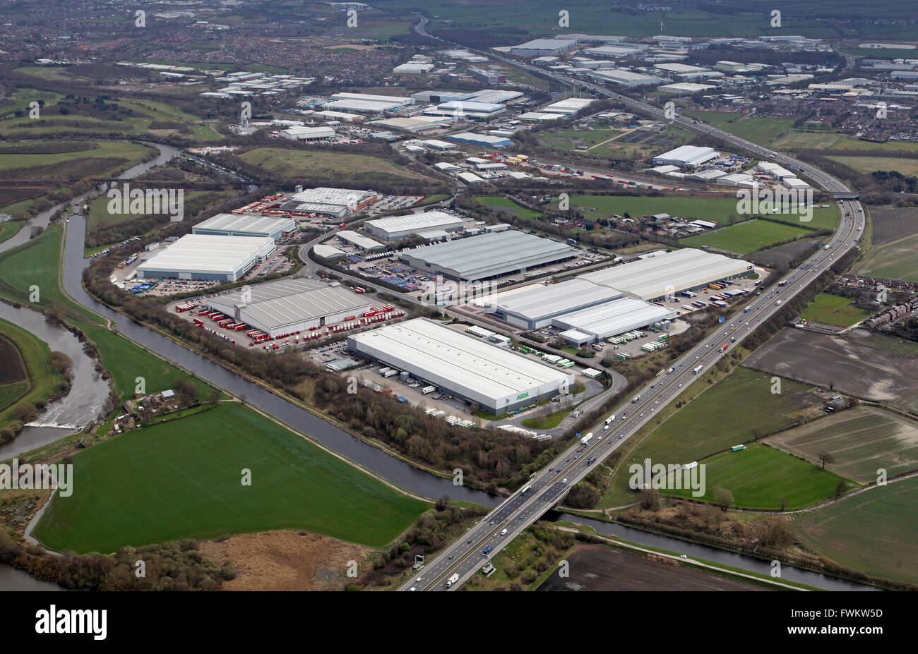 aerial view of Wakefield Europort Industrial Estate at Normanton, West