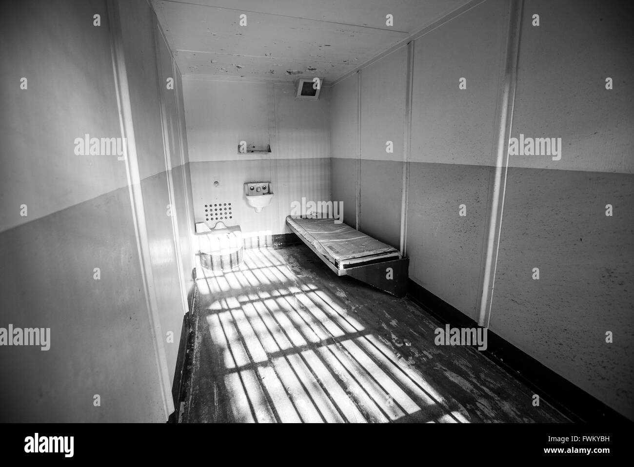 Interior Of Abandoned Prison In Alcatraz Island Stock Photo
