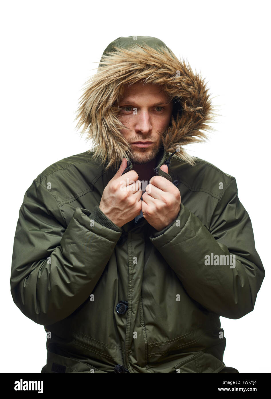Man wearing heavy winter coat hi-res stock photography and images - Alamy