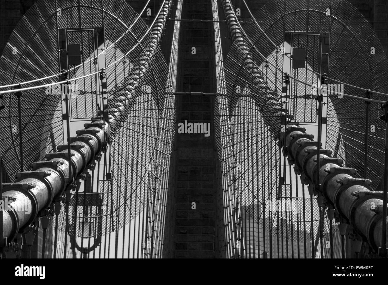 Architectural Detail Of Brooklyn Bridge Stock Photo