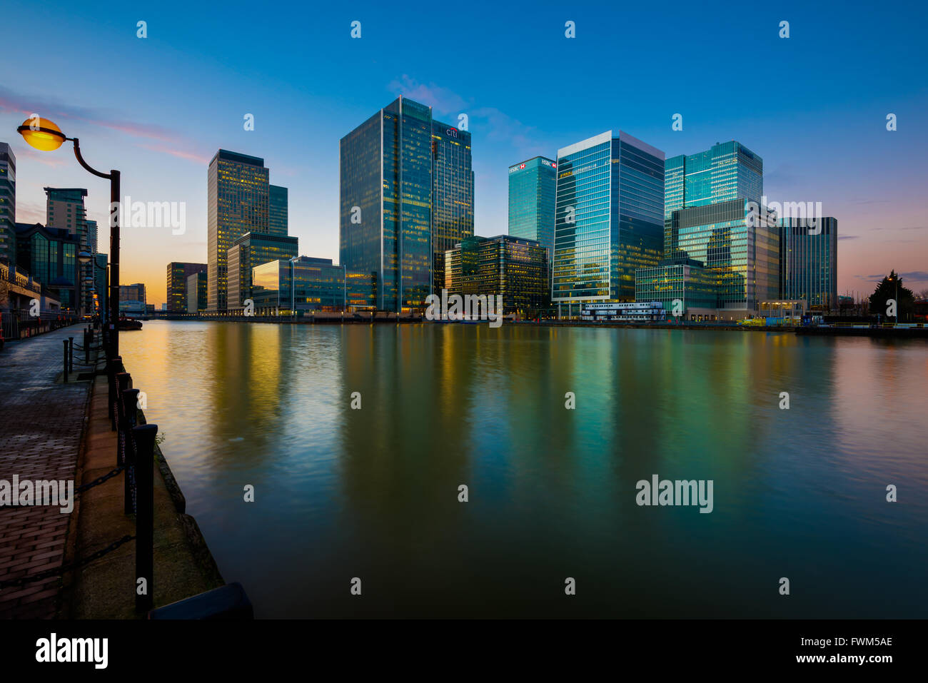 Canary Wharf, office buildings around Canary Wharf, London Stock Photo ...