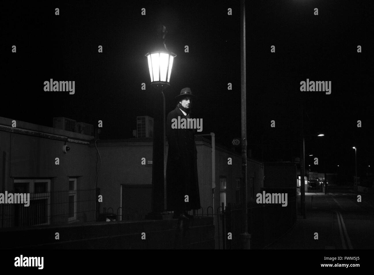 An interpretation of a Film Noir movie called 'The Third Man'. Stock Photo
