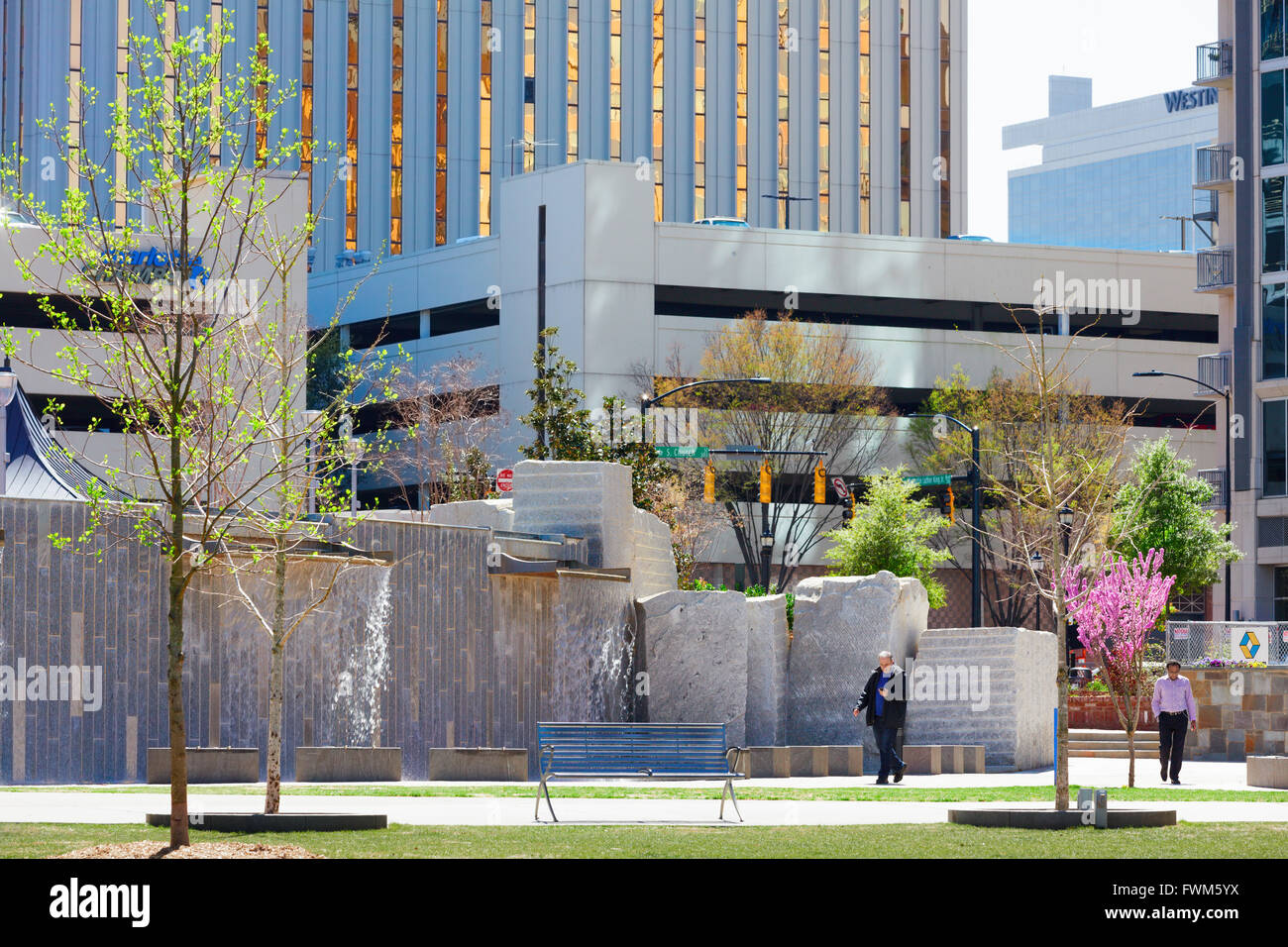 Romare Bearden Park, Charlotte, North Carolina, USA. Stock Photo