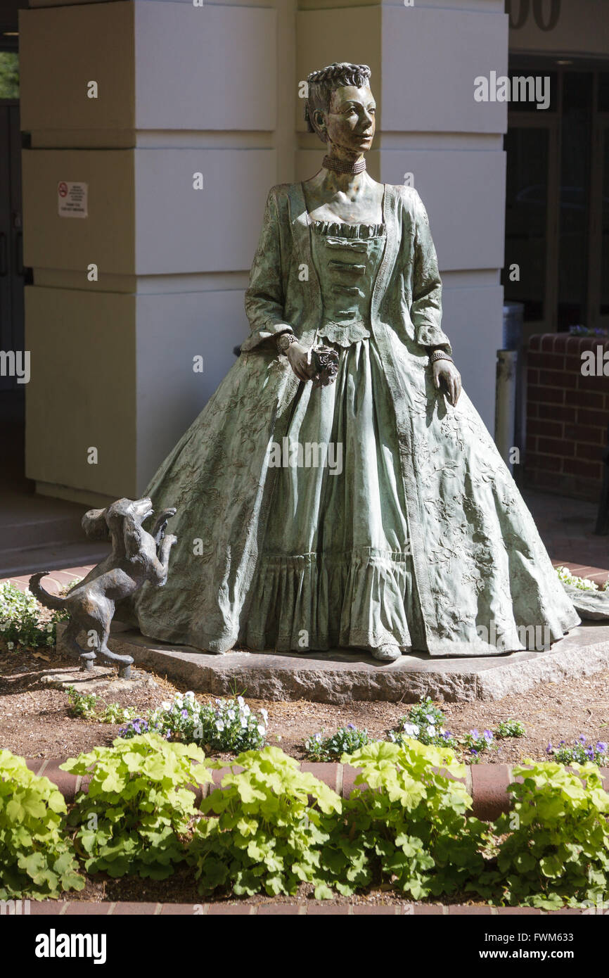 Queen Charlotte and her dogs, sculpture, Charlotte, North Carolina, USA. Stock Photo