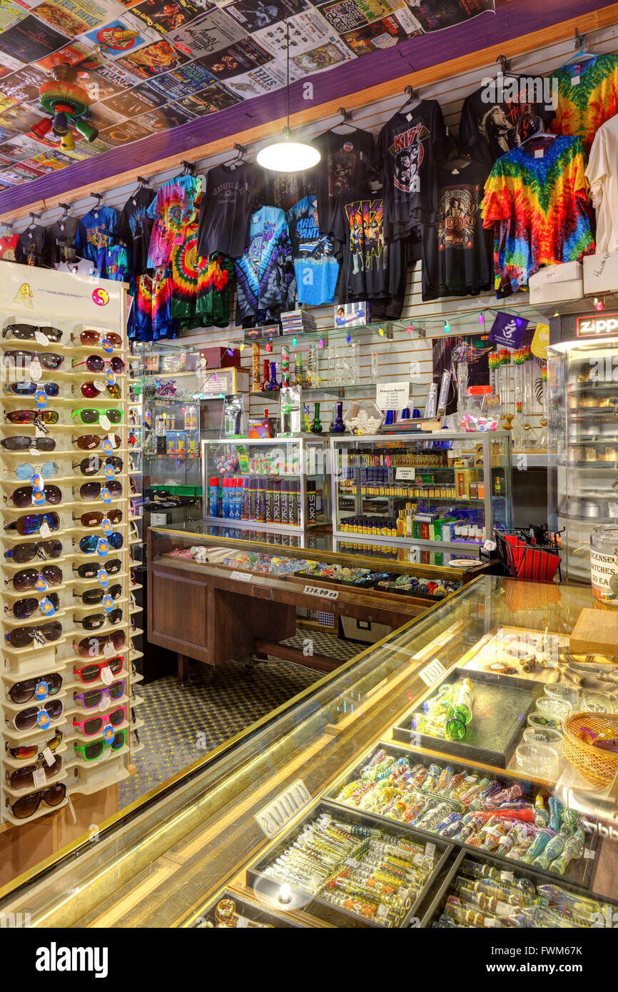 Alternative shop, NoDa district, Charlotte, North Carolina, USA Stock Photo