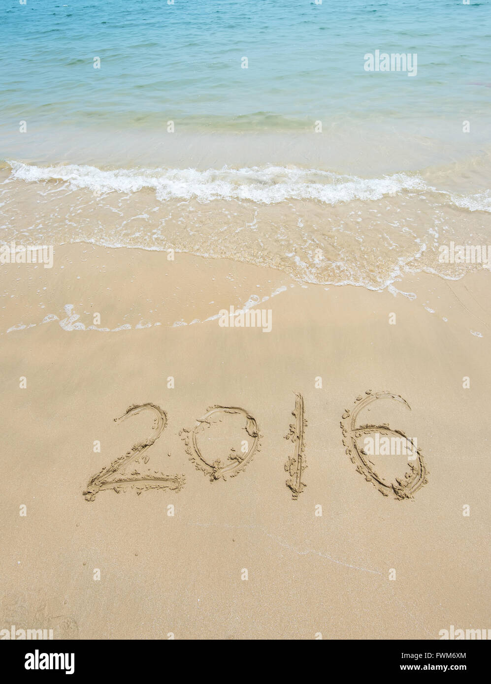 2016 year on the sea shore. Element of design Stock Photo