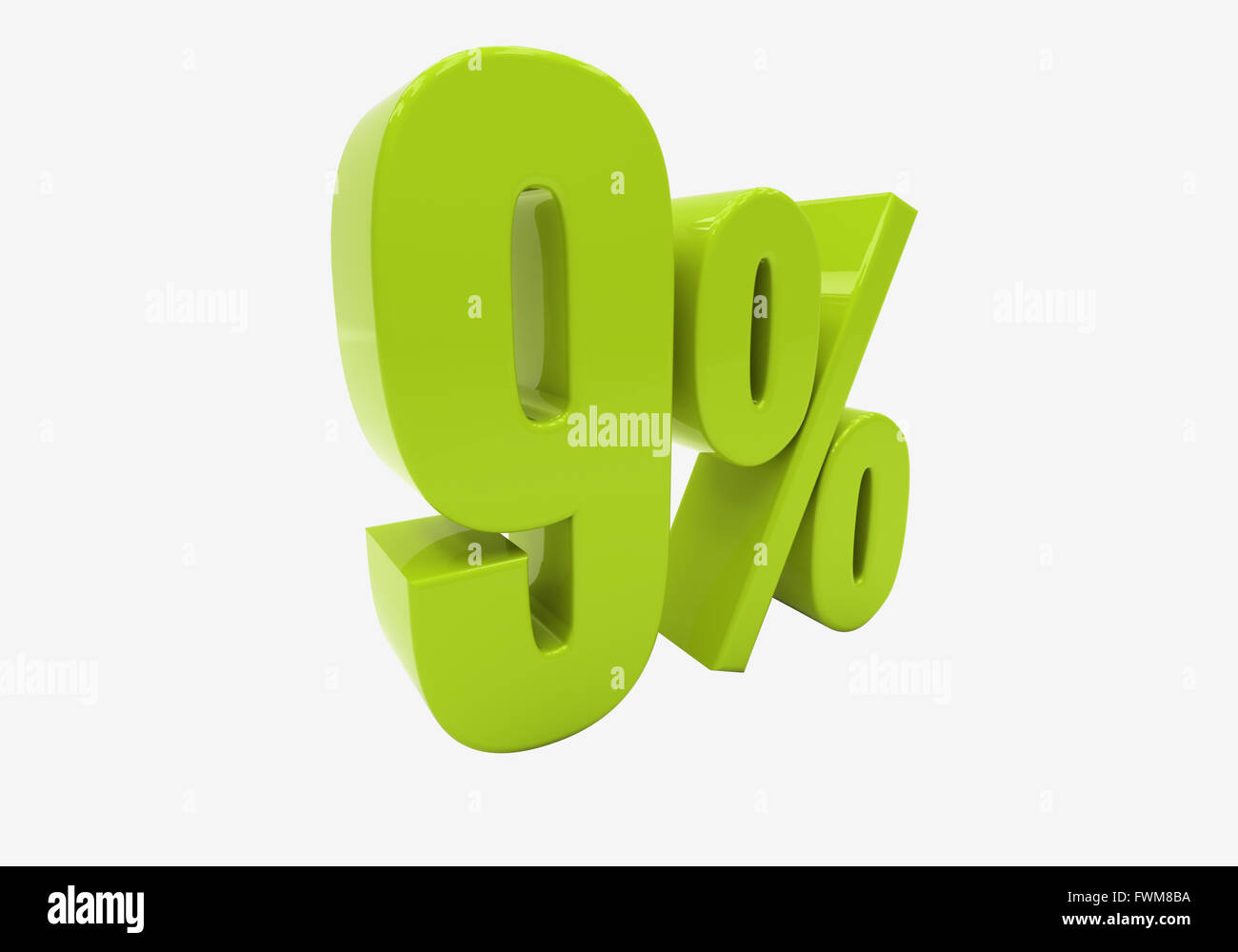 3d percentage discount sign isolated on white Stock Photo