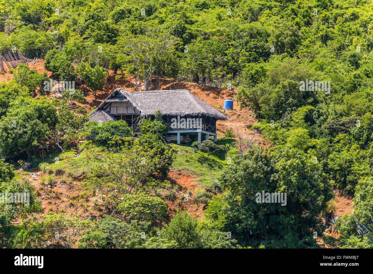 A lonely house in the Lokobe Strict Reserve in Nosy Be island, Madagascar Stock Photo