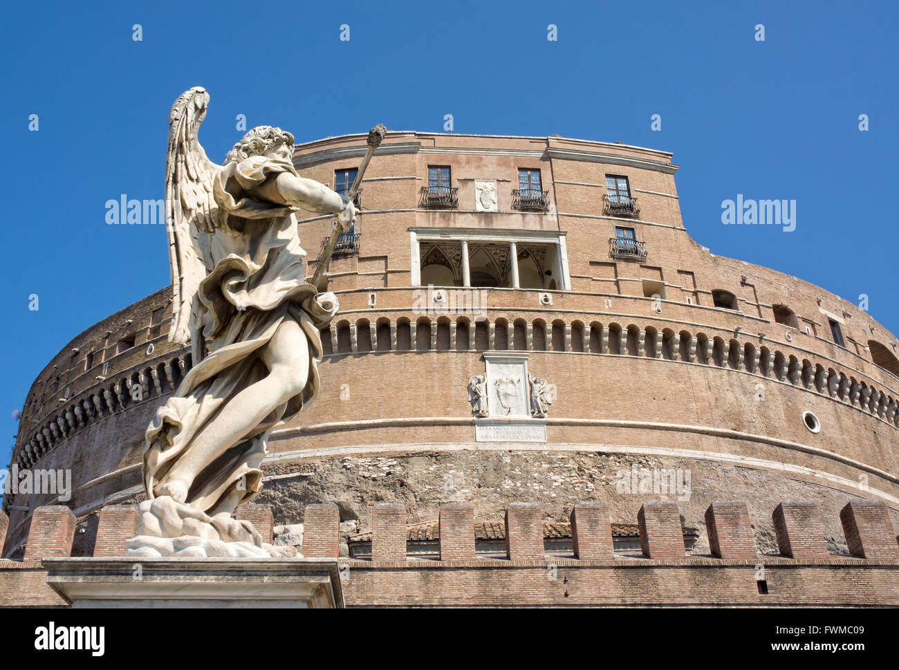 Sant Angelo castle - Rome Italy with blue sky Stock Photo
