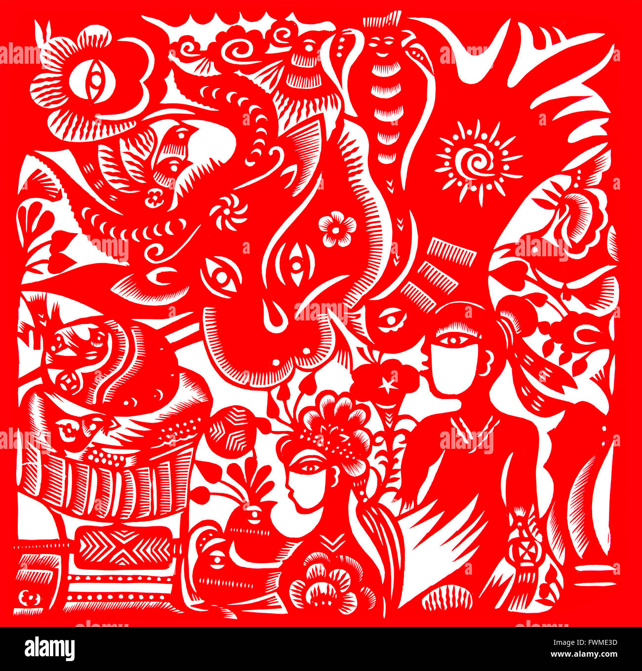 Chinese paper cutting art Stock Photo Alamy