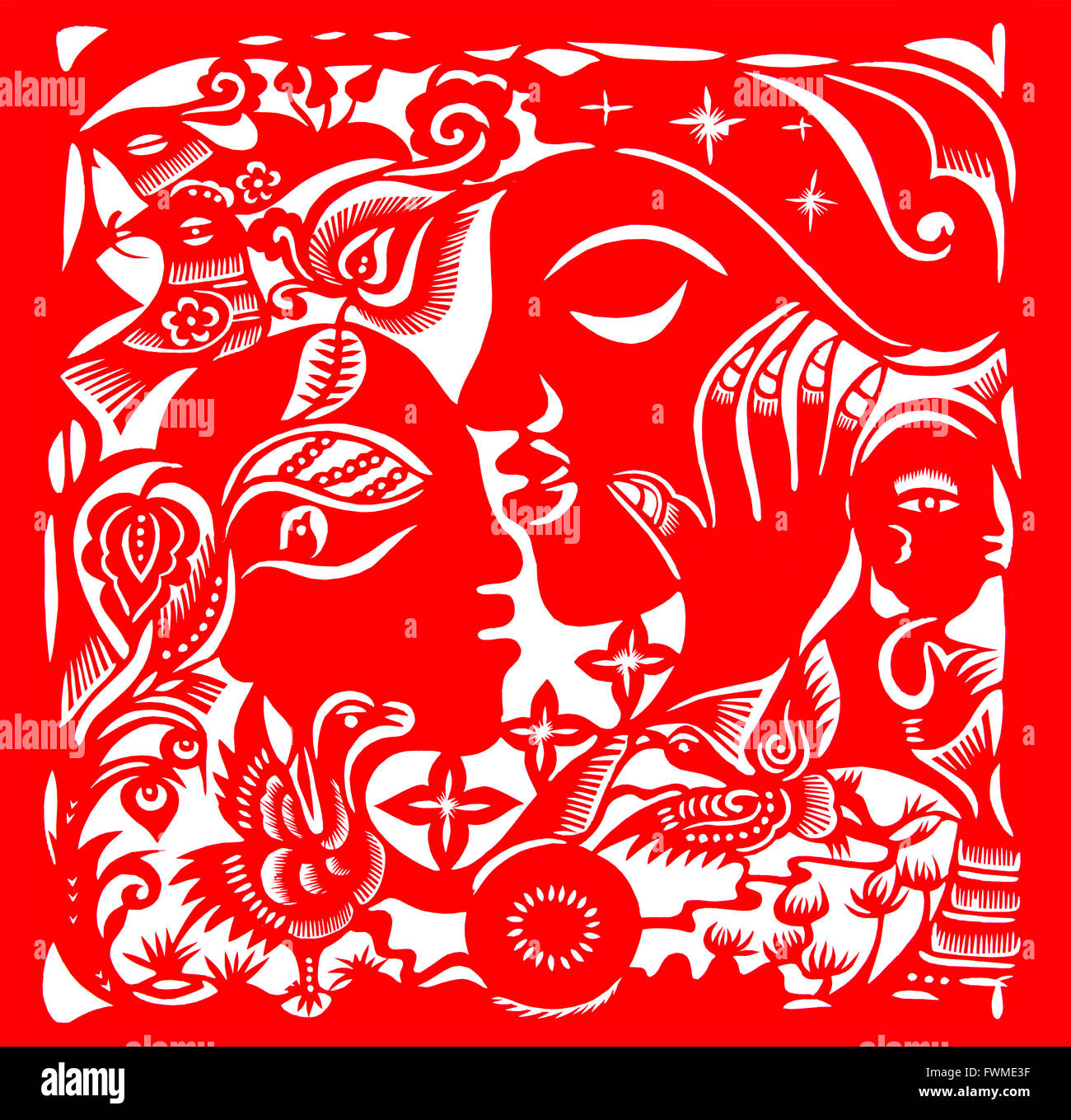 Chinese paper cutting art Stock Photo Alamy