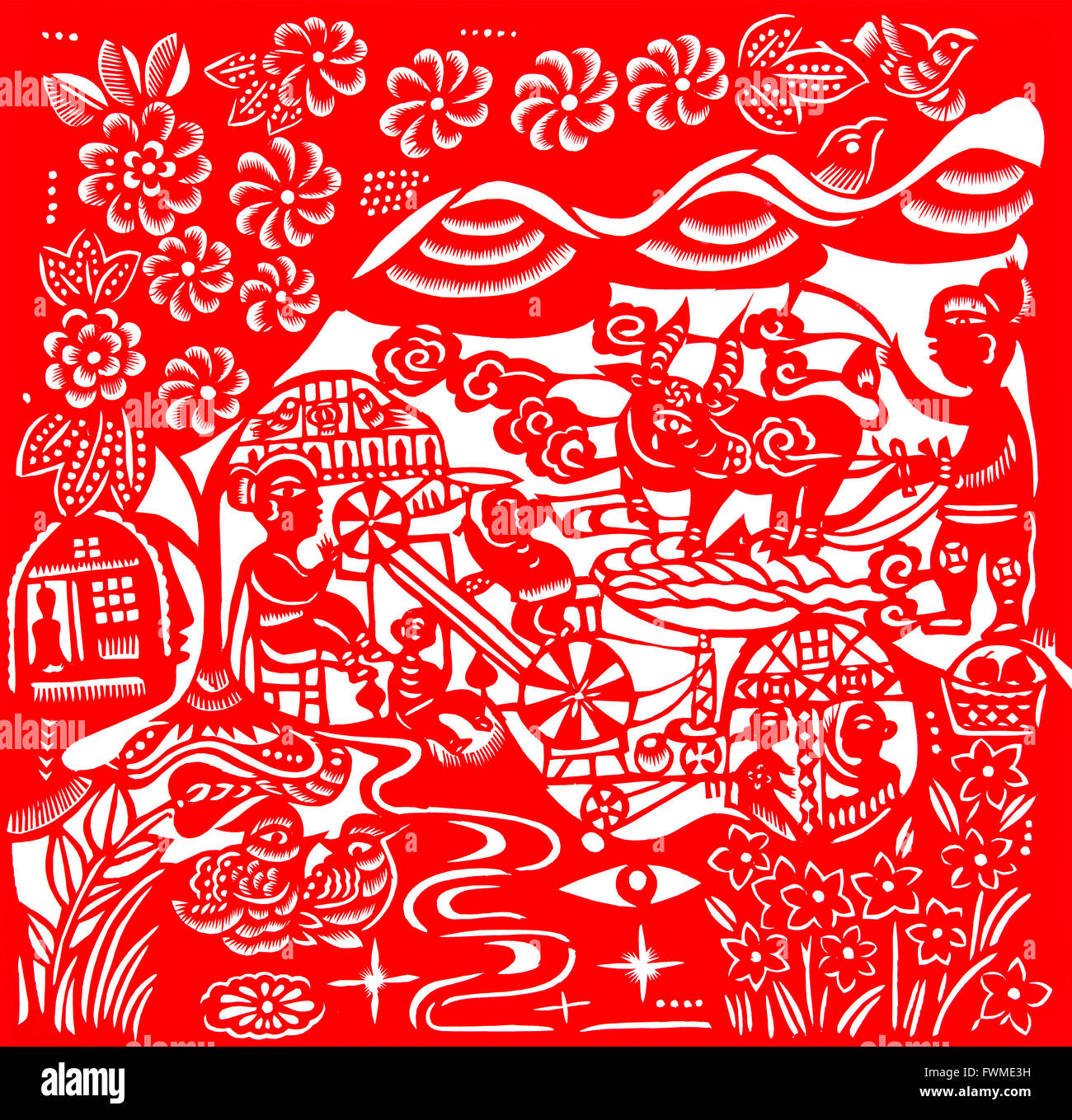 Chinese paper cutting art Stock Photo Alamy