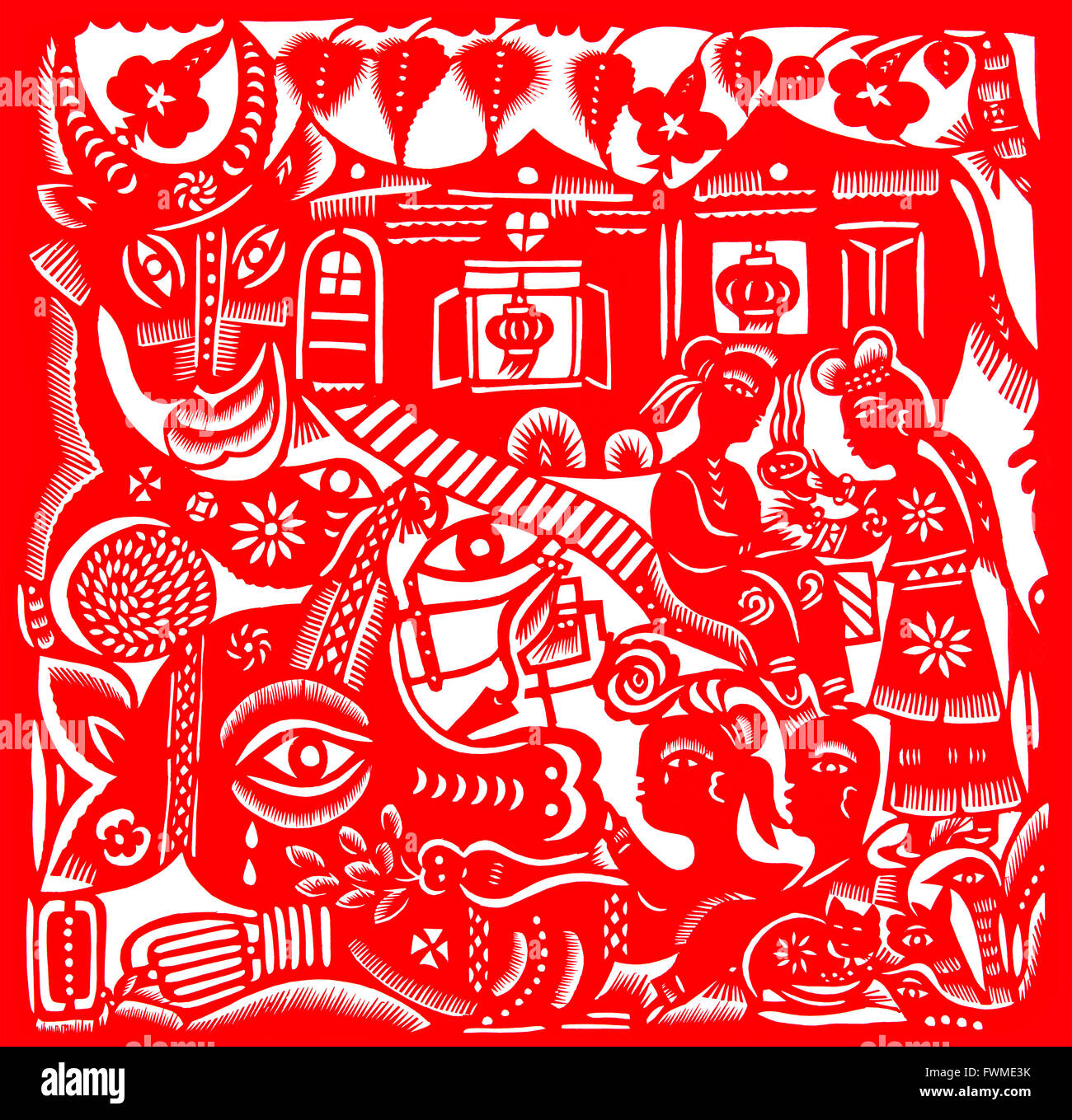 Chinese paper cutting art Stock Photo Alamy