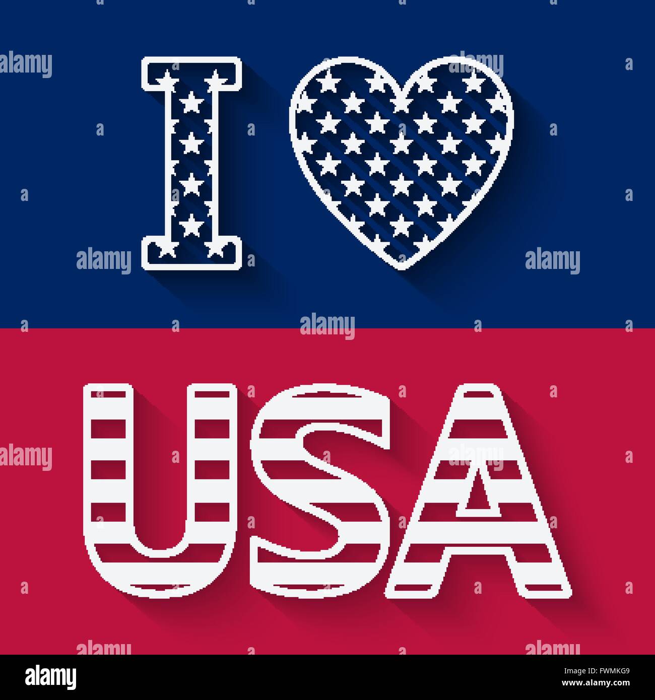 I love USA illustration. vector illustration - eps 10 Stock Vector