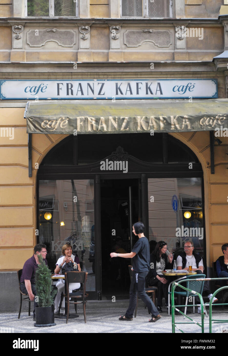 Franz Kafka cafe, Josefov, Jewish quarter, old town, Prague, Czech Republic Stock Photo