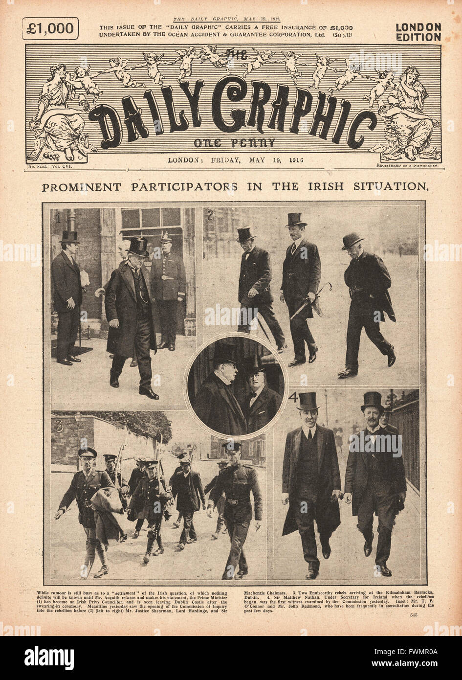 1916 Daily Graphic Political talks after Easter Rising Stock Photo