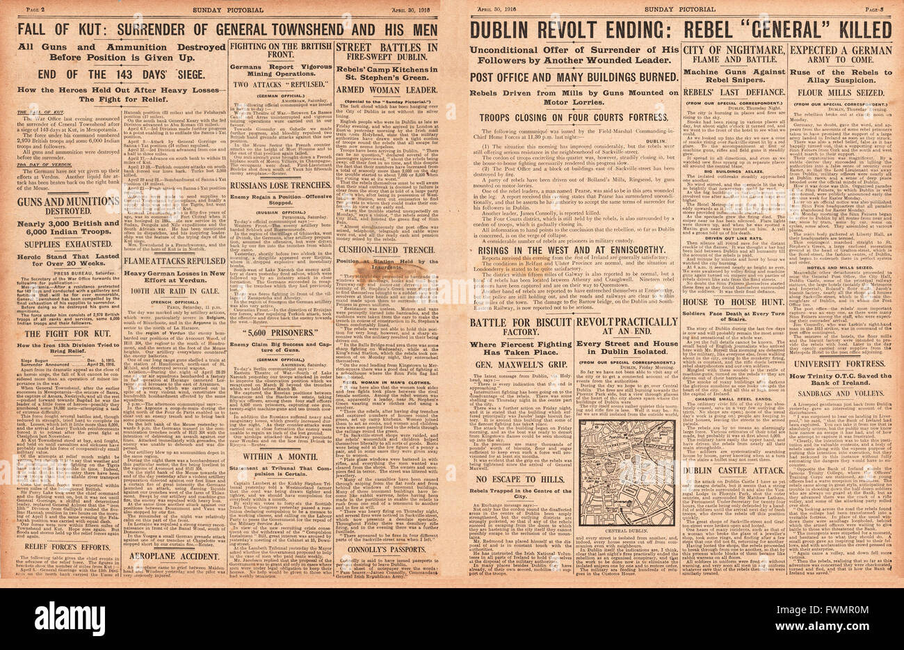 1916 Sunday Pictoriall Easter Rising in Dublin Stock Photo - Alamy