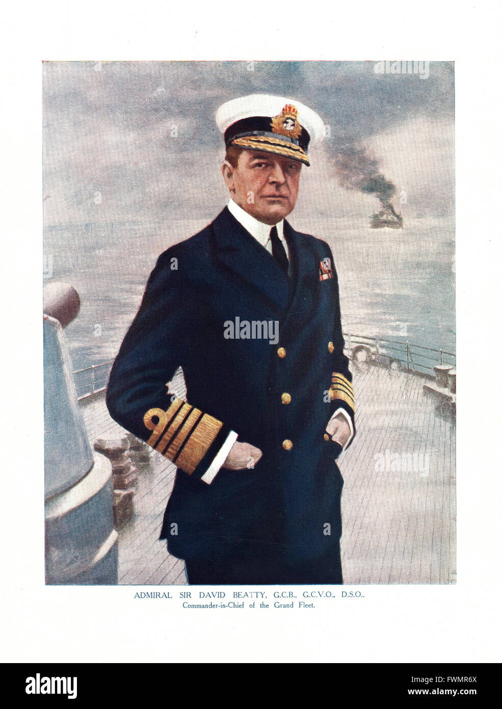 1918 The Great War Illustration of Admiral Sir David Beatty Stock Photo