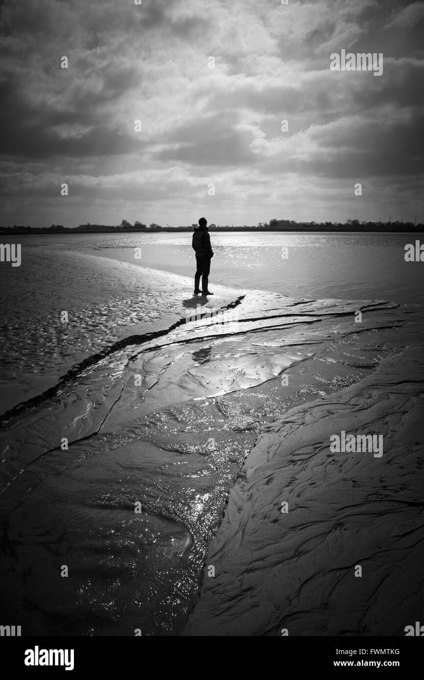 Alone on the shoreline. Stock Photo