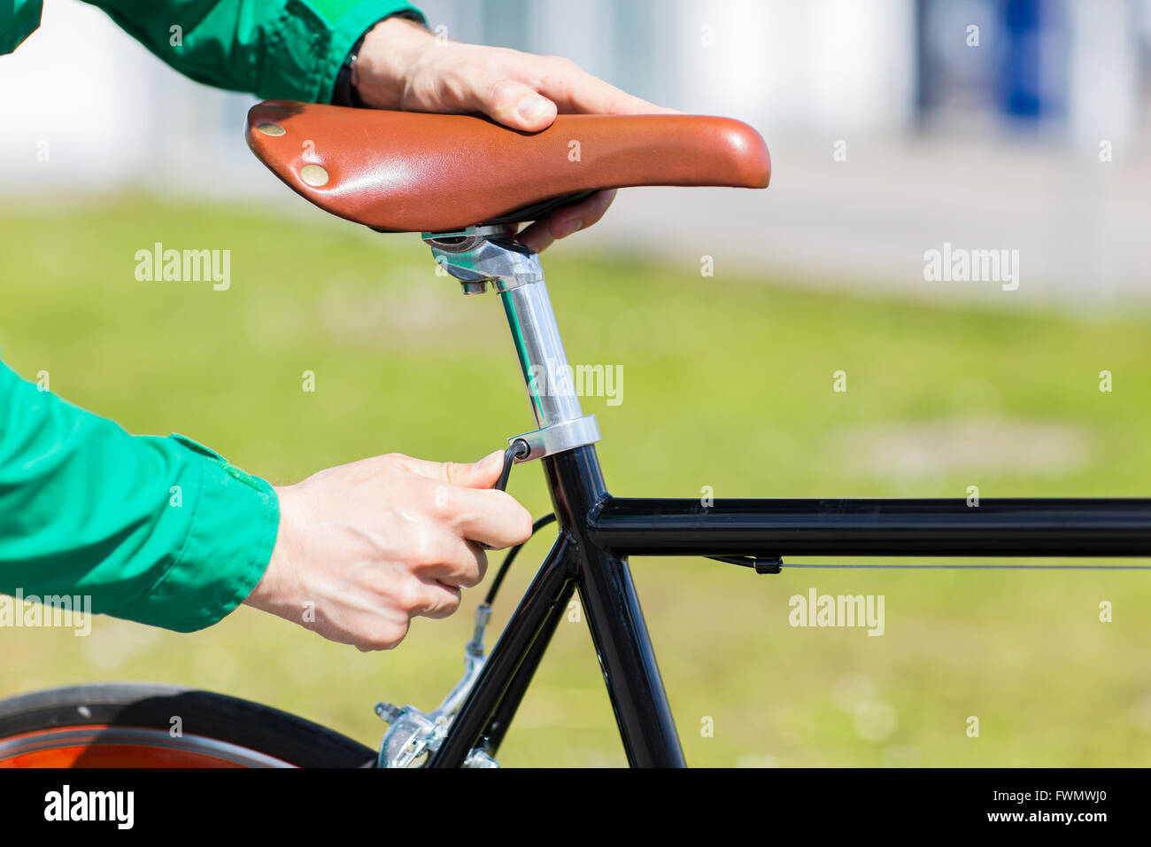 Old man bike leather hi-res stock photography and images - Alamy