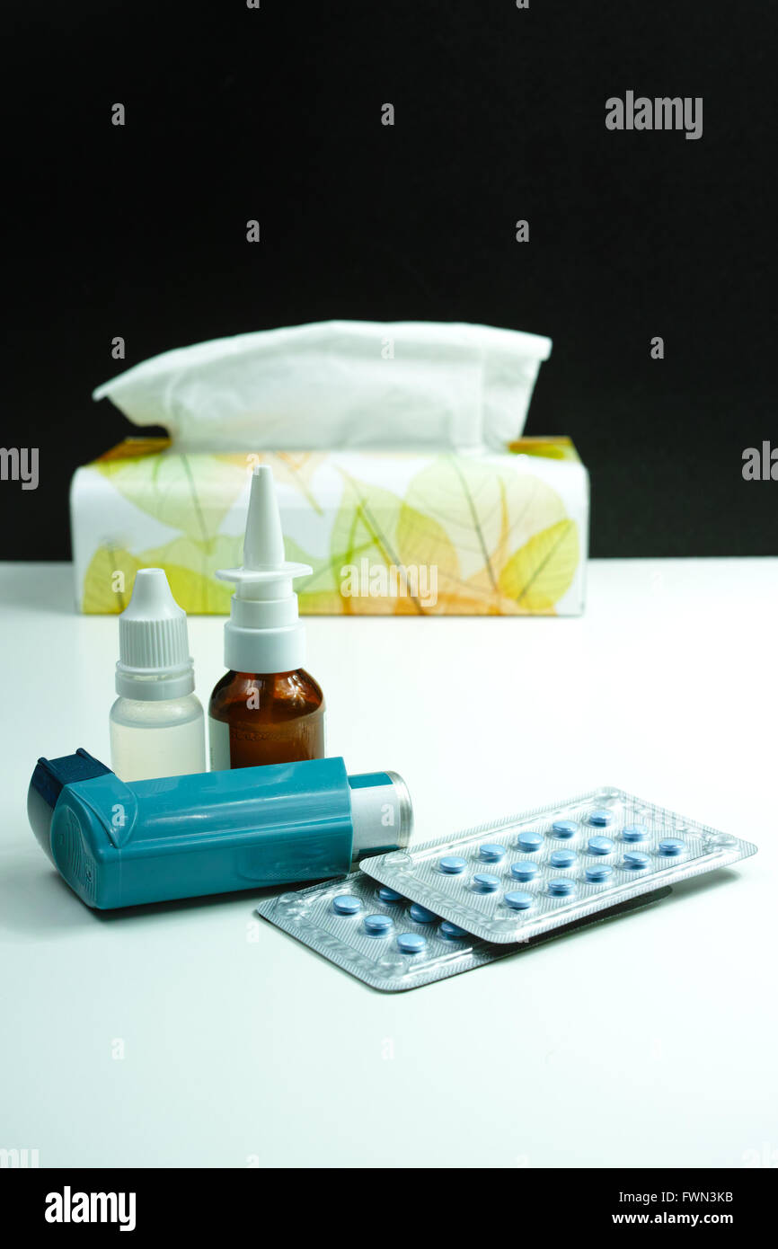 Relief asthma, allergy, flu, fever concept, seasonal allergy